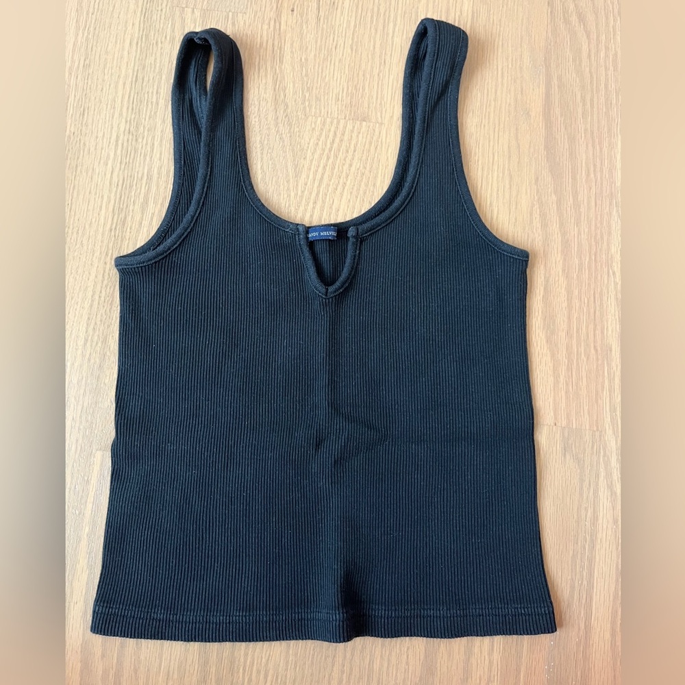 Brandy Melville Black Ribbed Tank Top